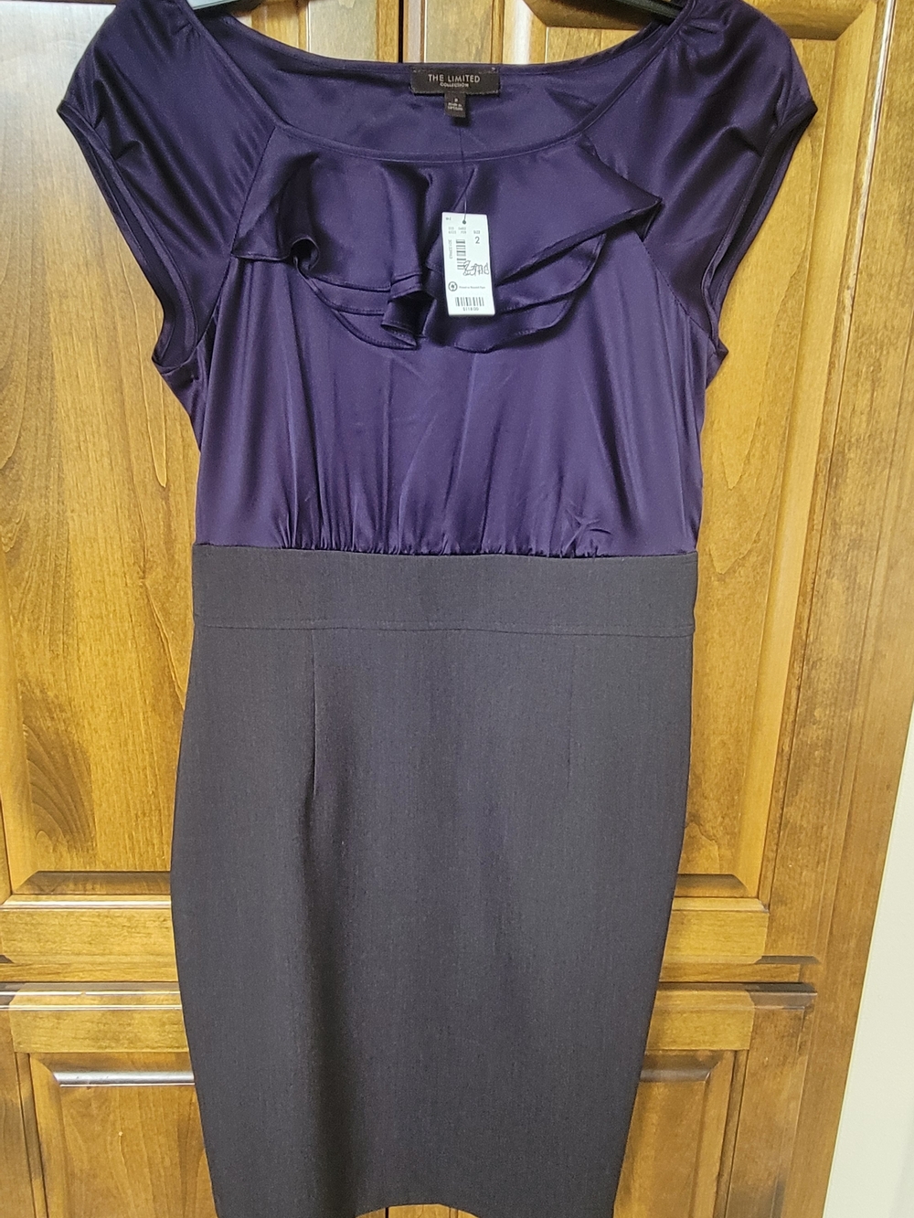 The Limited Purple Two-Tone Ruffle Sheath Dress
